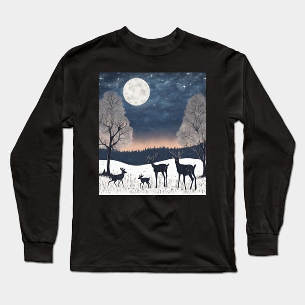 Who stole the night? Long Sleeve T-Shirt by Jolyful Drawing